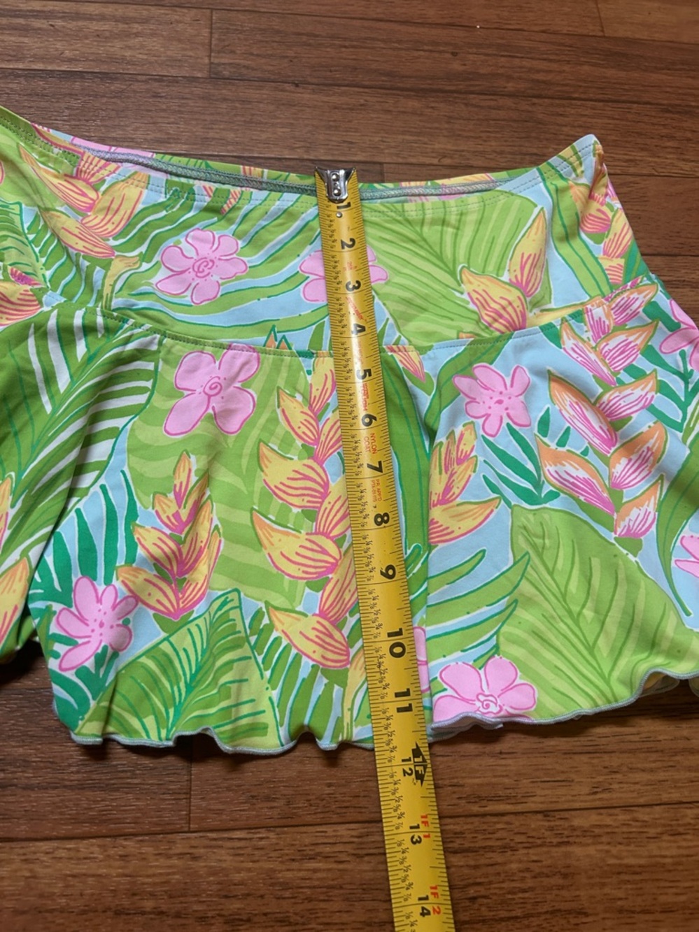 Lilly Pulitzer Green and Pink Tropical Flounce Skirt - Picture 4 of 4